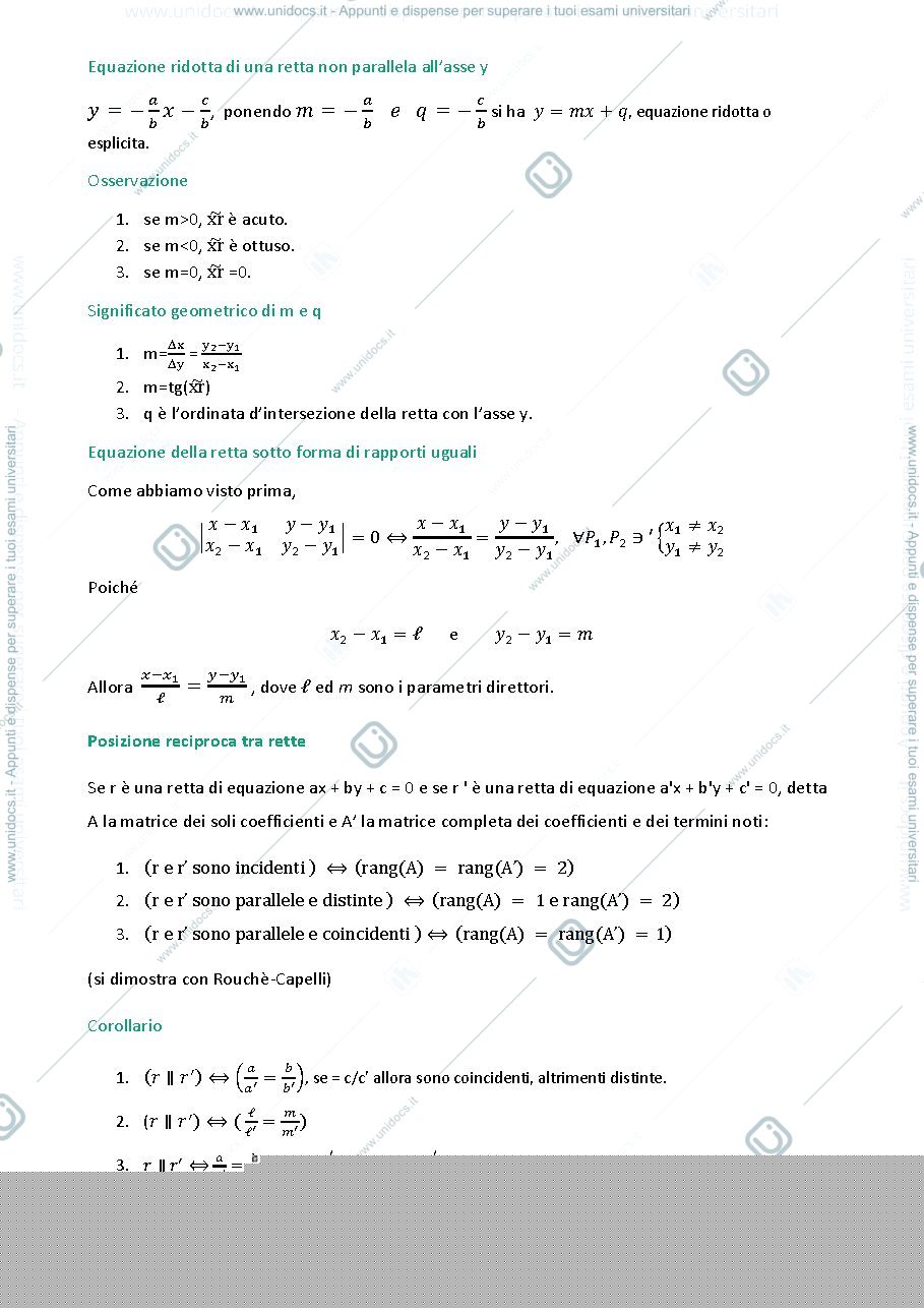 Anteprima pagina 2 — geometria analitica/la retta