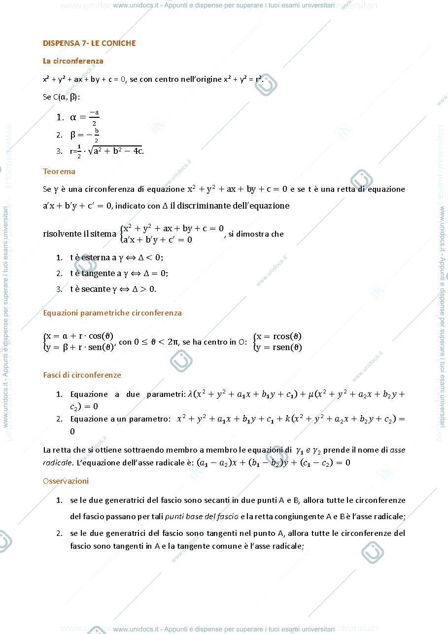 Anteprima pagina 1 — le coniche