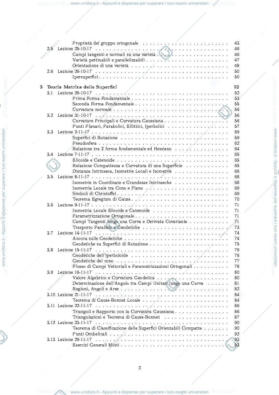Anteprima pagina 2 — Appunti del Corso:  Geometria e Topologia Differenziale 2017-2018