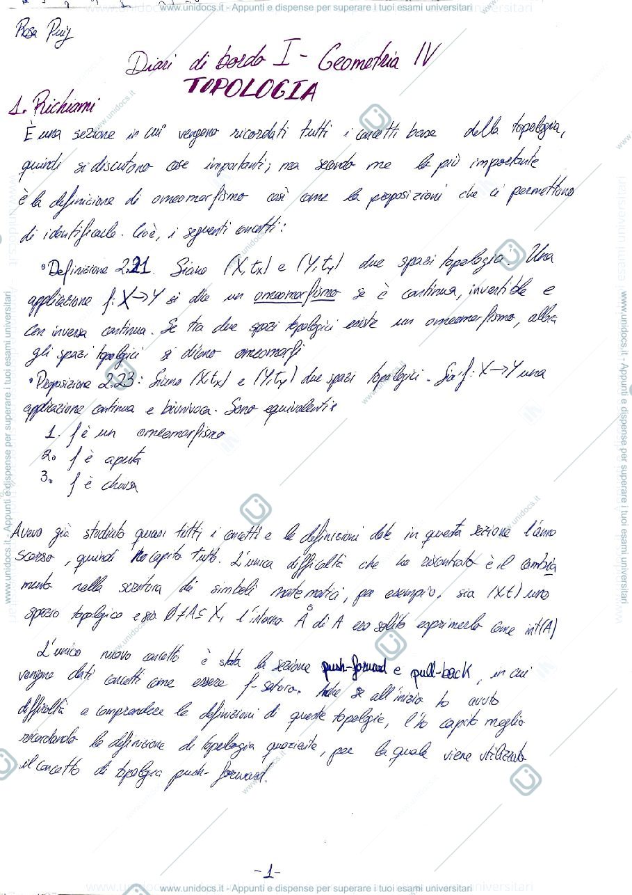 Anteprima pagina 1 — Diari di Bordo Topologia