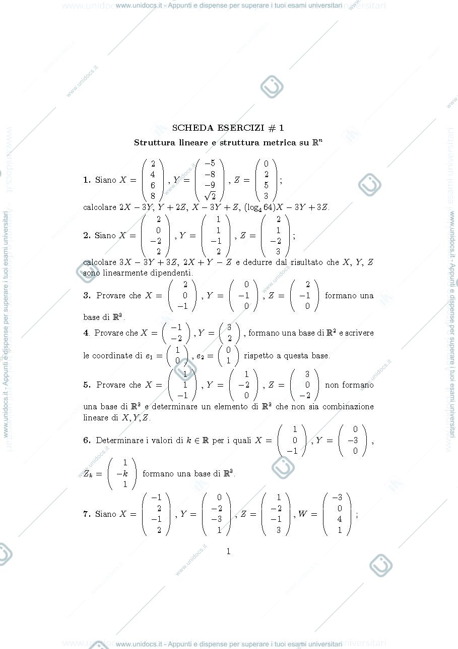 Anteprima pagina 1 — schede esercizi geometria
