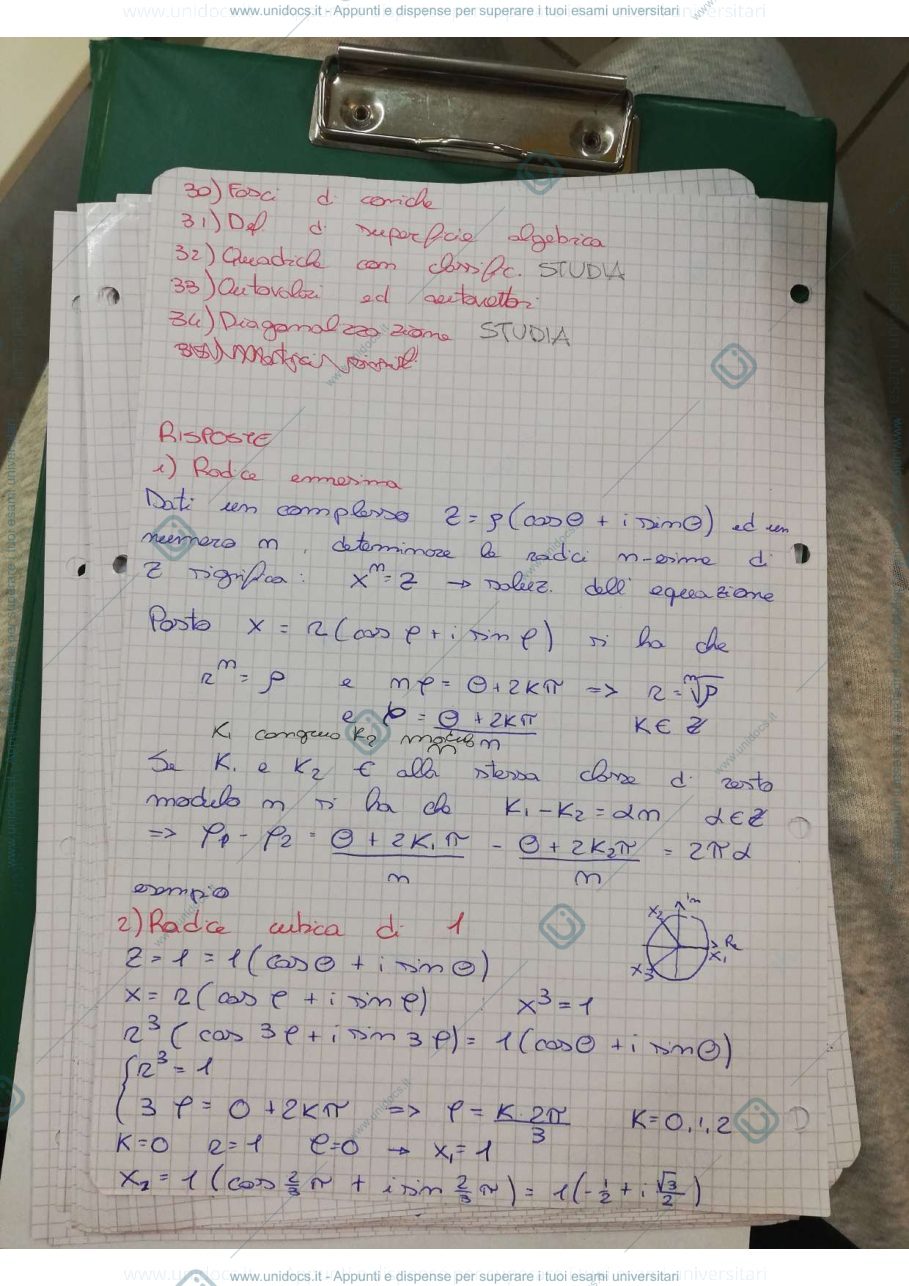 Anteprima pagina 2 — Domande e risposte Geometria prof. Pambianco