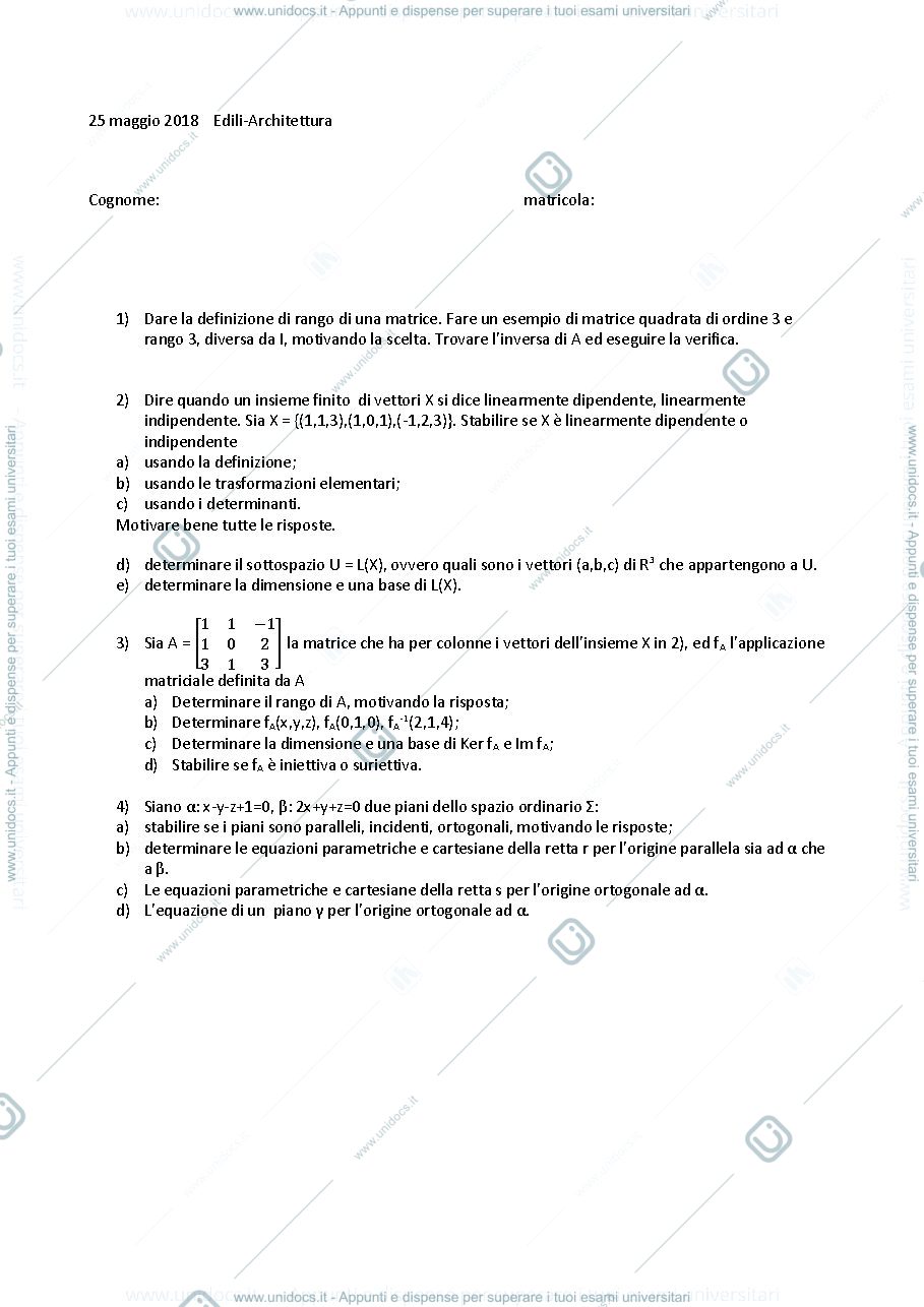 Anteprima pagina 3 — Prove in itinere - Geometria