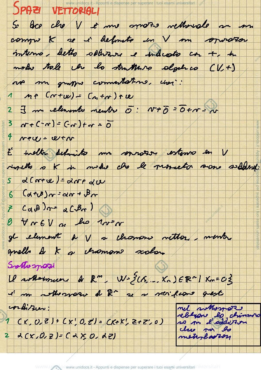 Anteprima pagina 1 — Algebra lineare