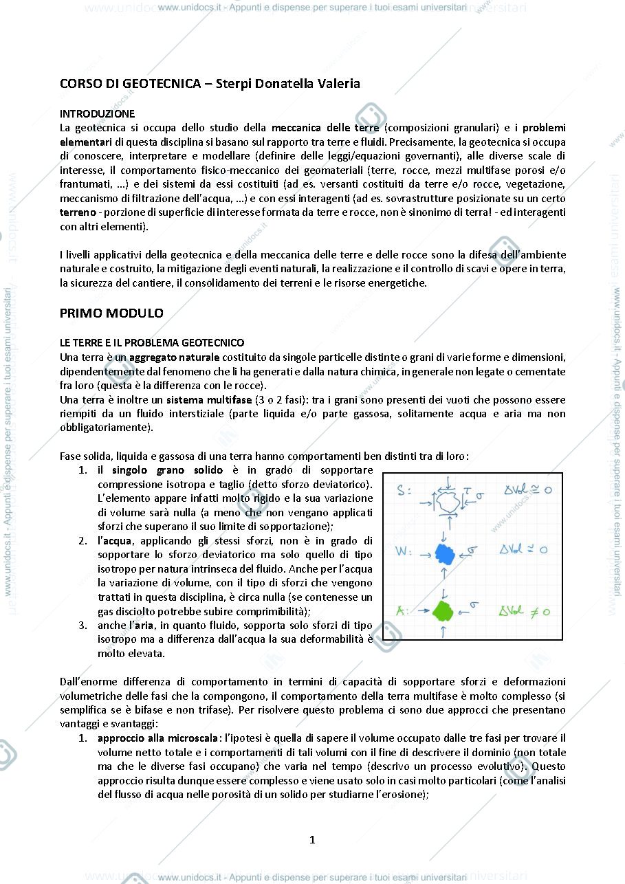 Anteprima pagina 1 — GEOTECNICA - MODULO 1 