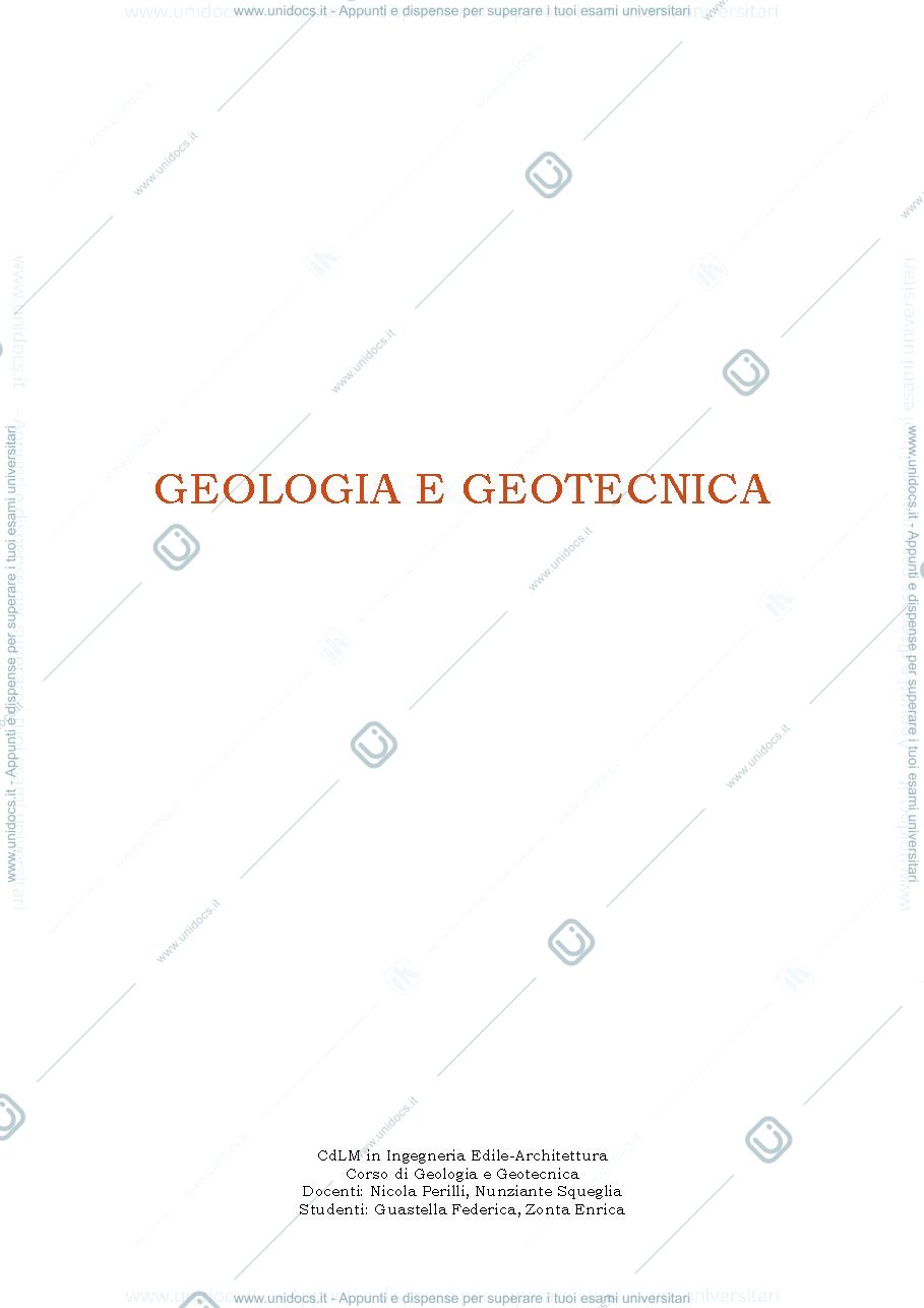 Anteprima pagina 1 — geologia e geotecnica