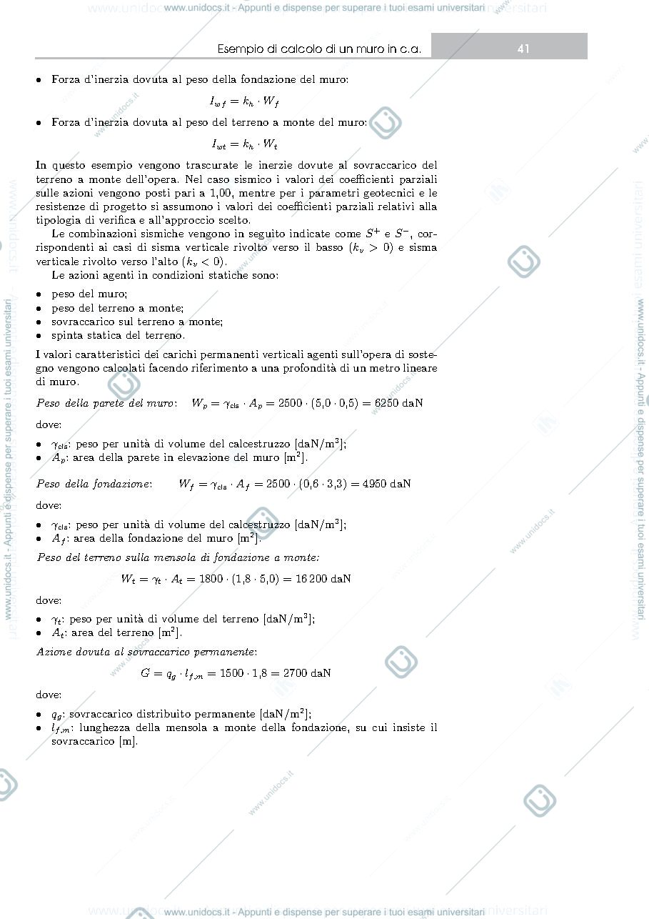 Anteprima pagina 3 — Calcolo muro C.A.