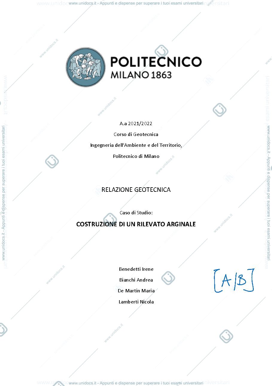 Anteprima pagina 1 — Relazione Geotecnica