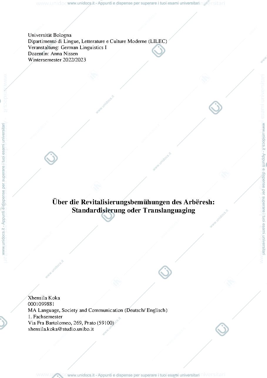 Anteprima pagina 1 — Tesina Tedesco di aiuto