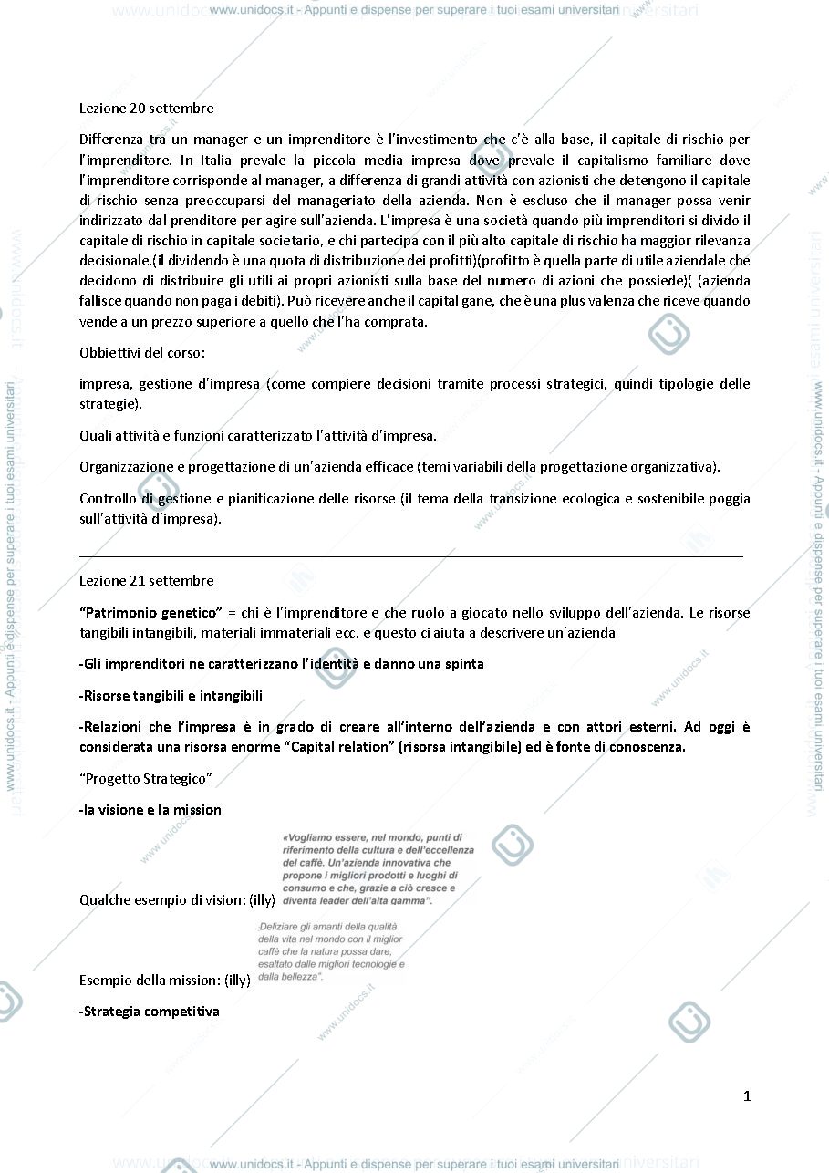 Anteprima pagina 1 — Appunti sulla prima parte del corso 