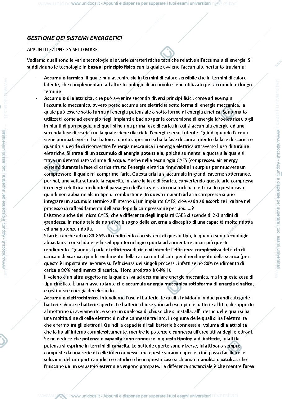 Anteprima pagina 1 — Appunti Gestione dei sistemi energetici, Linda Barelli