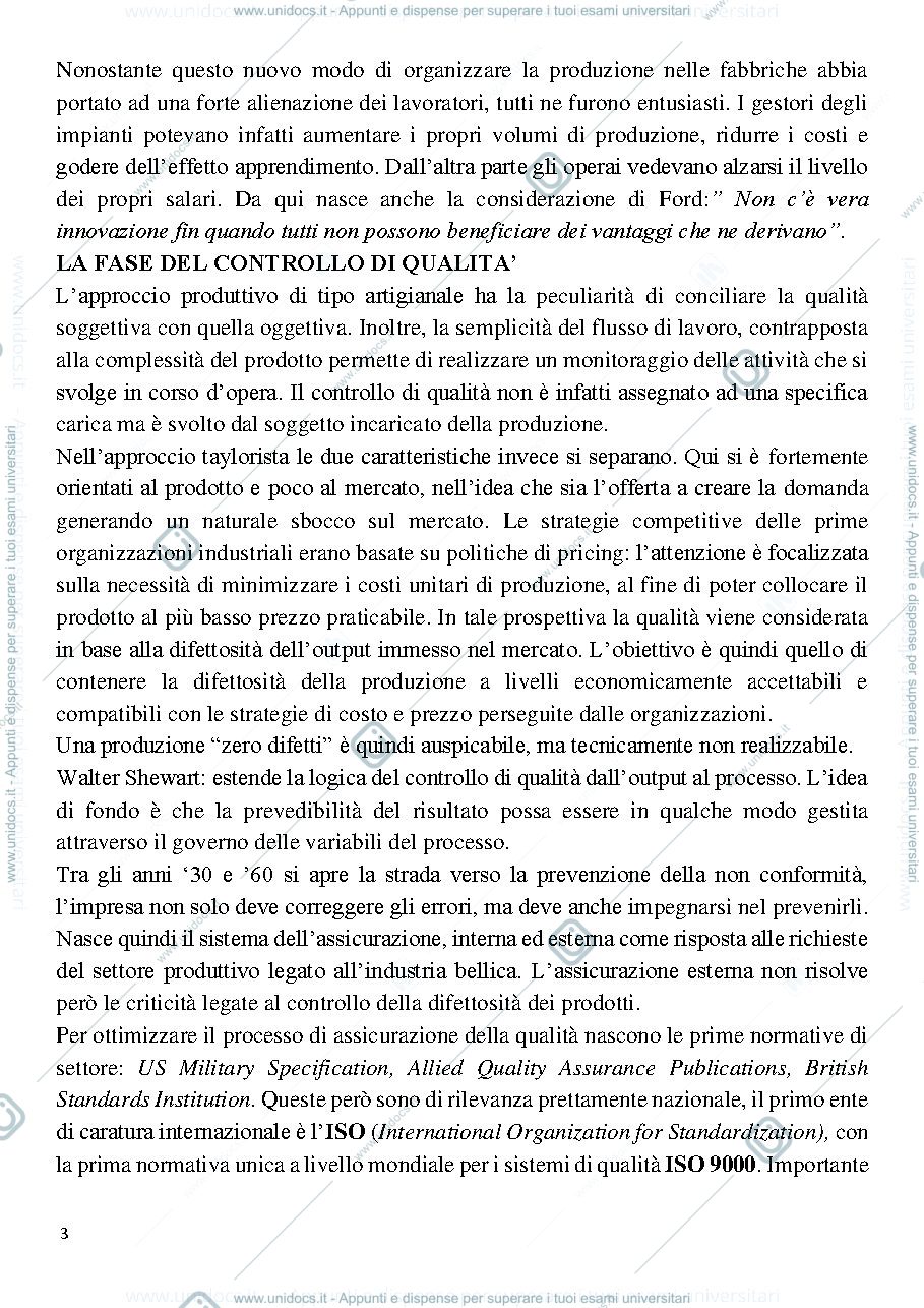 Anteprima pagina 3 — Riassunti "Management della qualità"