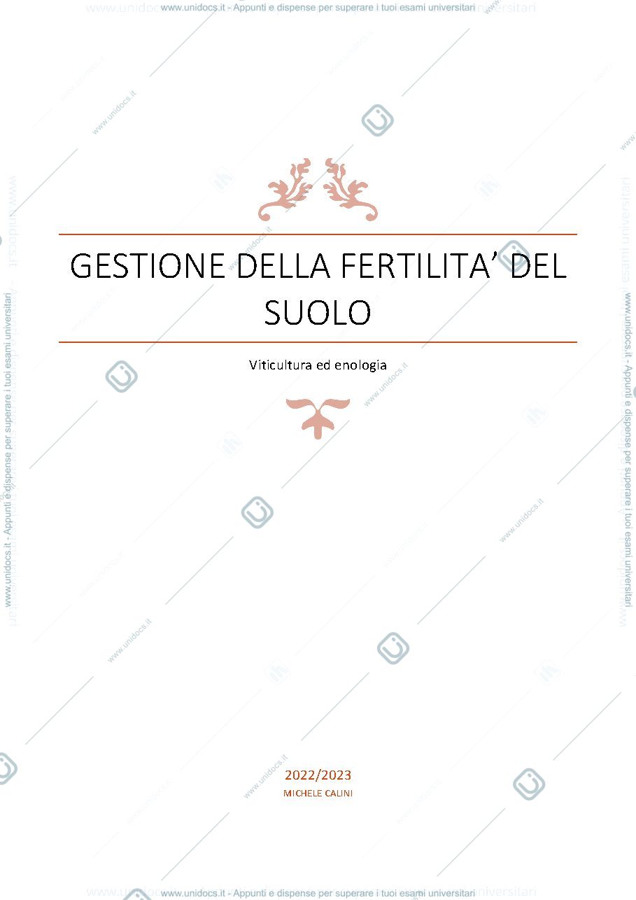 Anteprima pagina 1 — GESTIONE E FERTILITA' DEL SUOLO