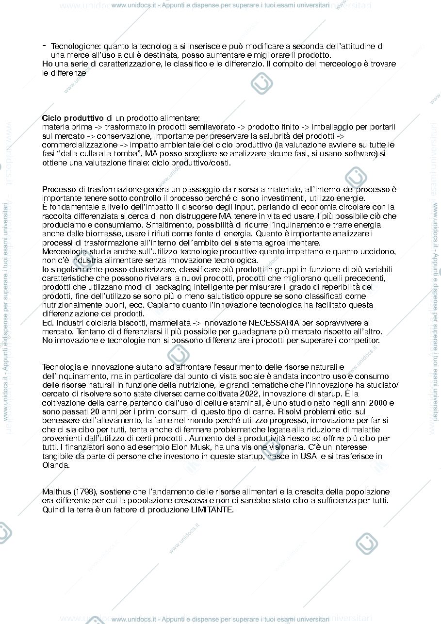 Anteprima pagina 2 — sbobina prima lezione di merceologia