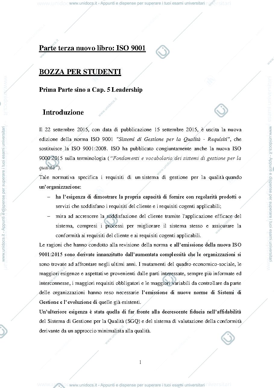Anteprima pagina 1 — Modelli di costruzione della ISO 9001