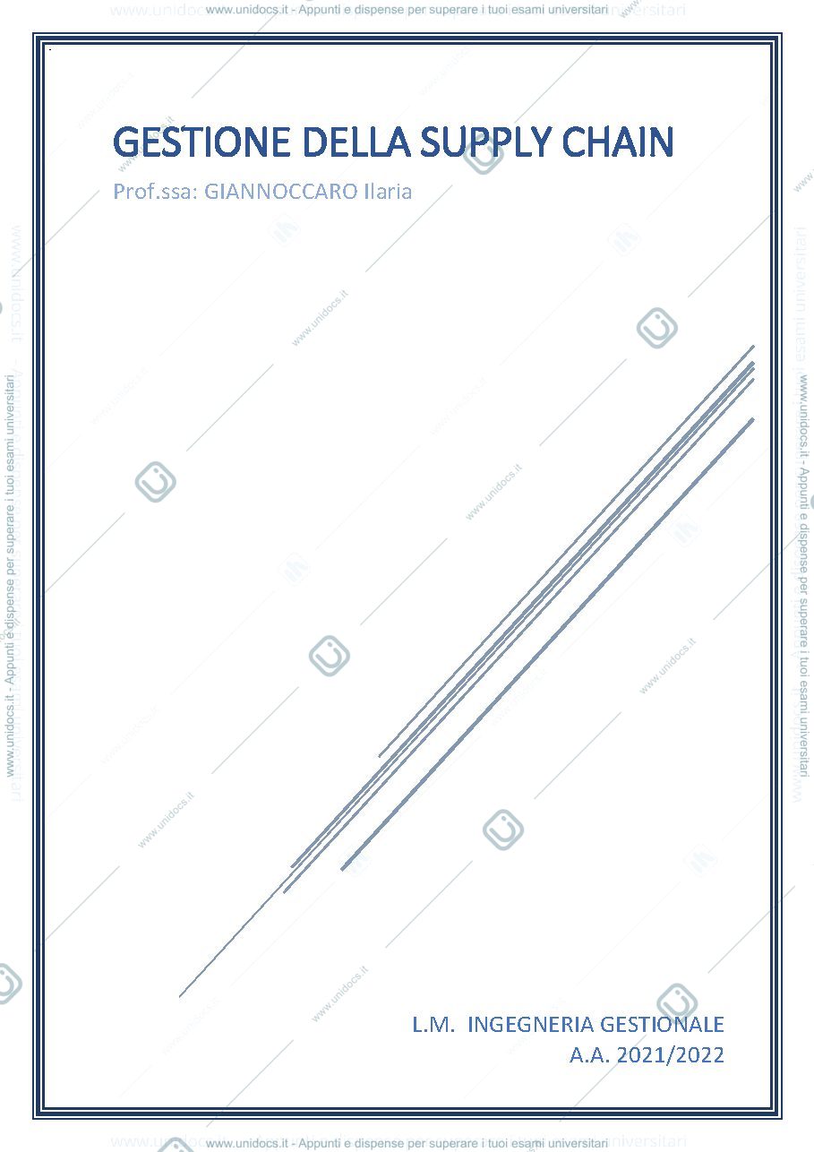 Anteprima pagina 1 — gestione della supply chain 
