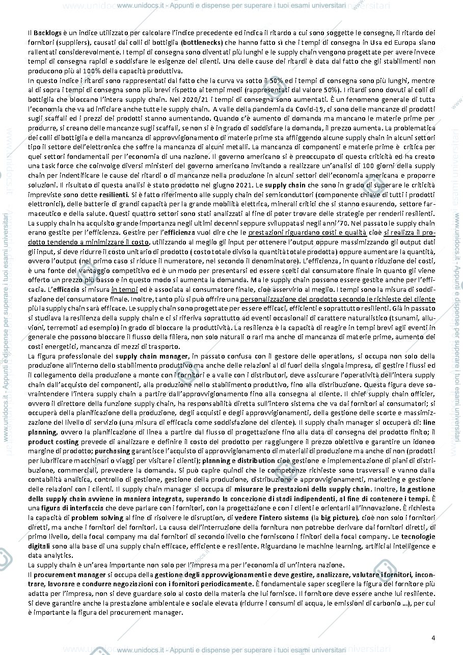 Anteprima pagina 5 — gestione della supply chain 
