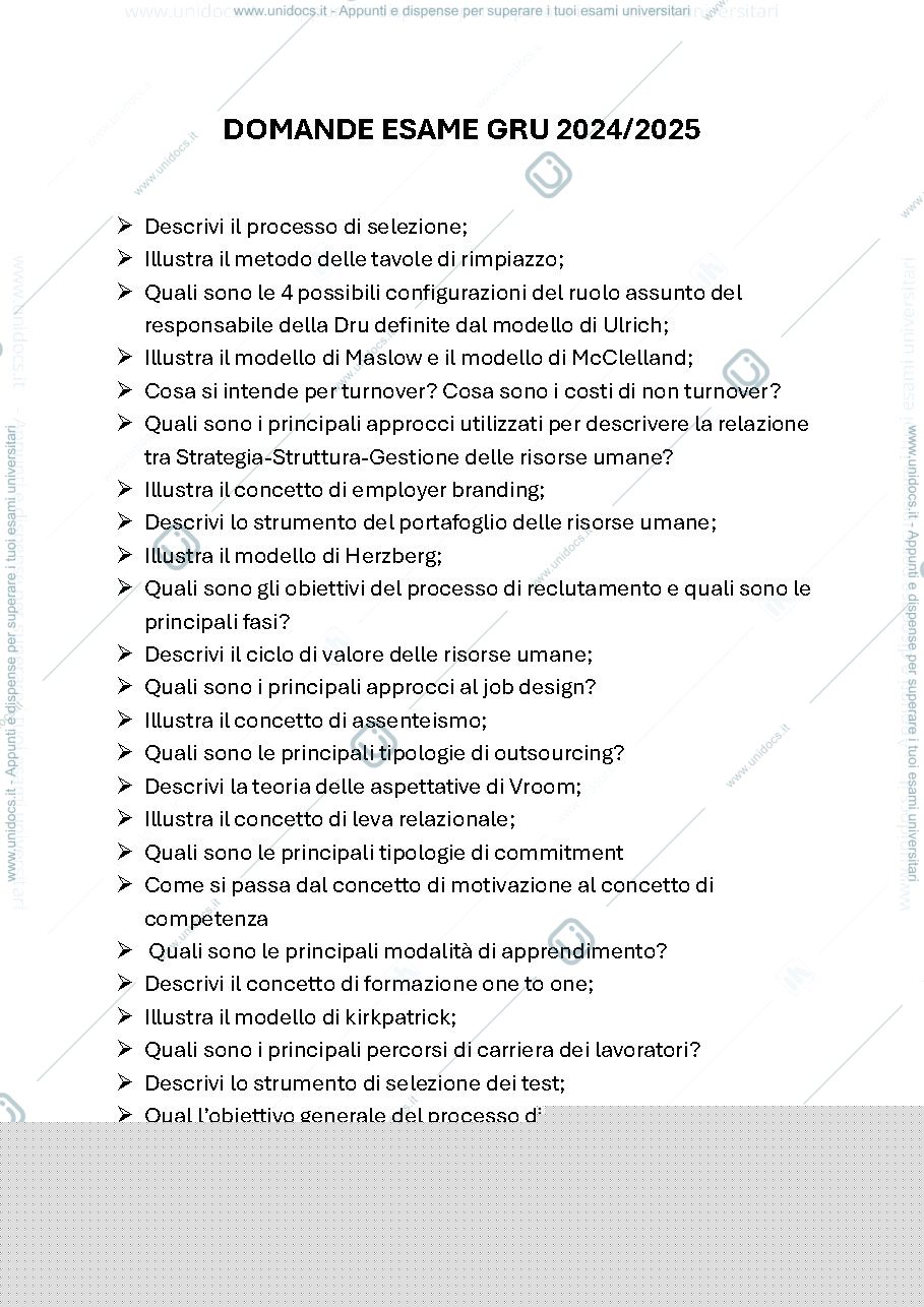 Anteprima pagina 1 — Domande esame gru