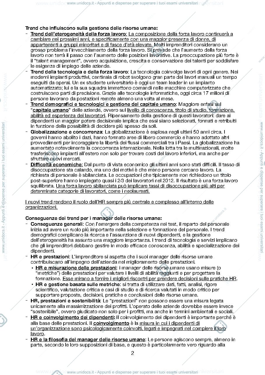 Anteprima pagina 2 — Appunti Gestione risorse umane