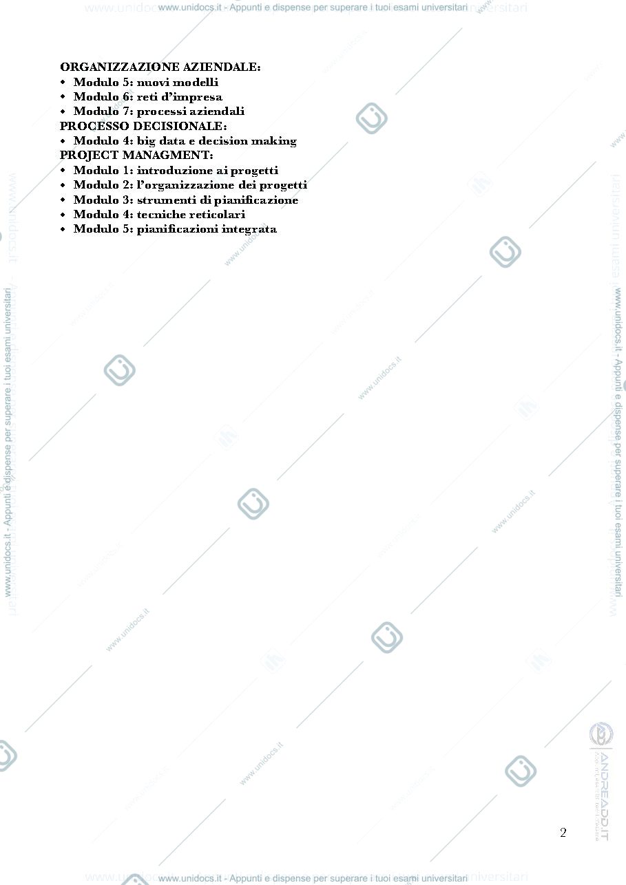 Anteprima pagina 2 — Reti d'impresa, processi e Project Management
