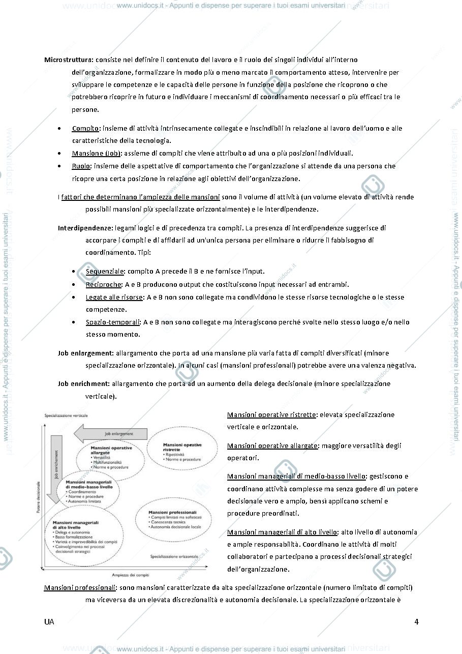 Anteprima pagina 4 — Appunti di Gestione e organizzazione aziendale. Prof. Federico Cattaneo
