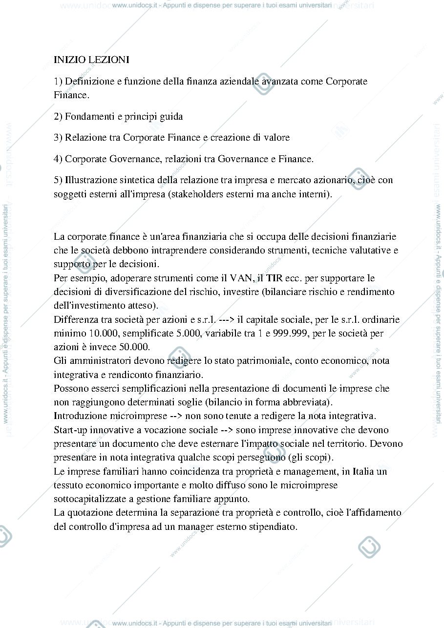 Anteprima pagina 2 — Gestione Finanziaria aziendale - appunti