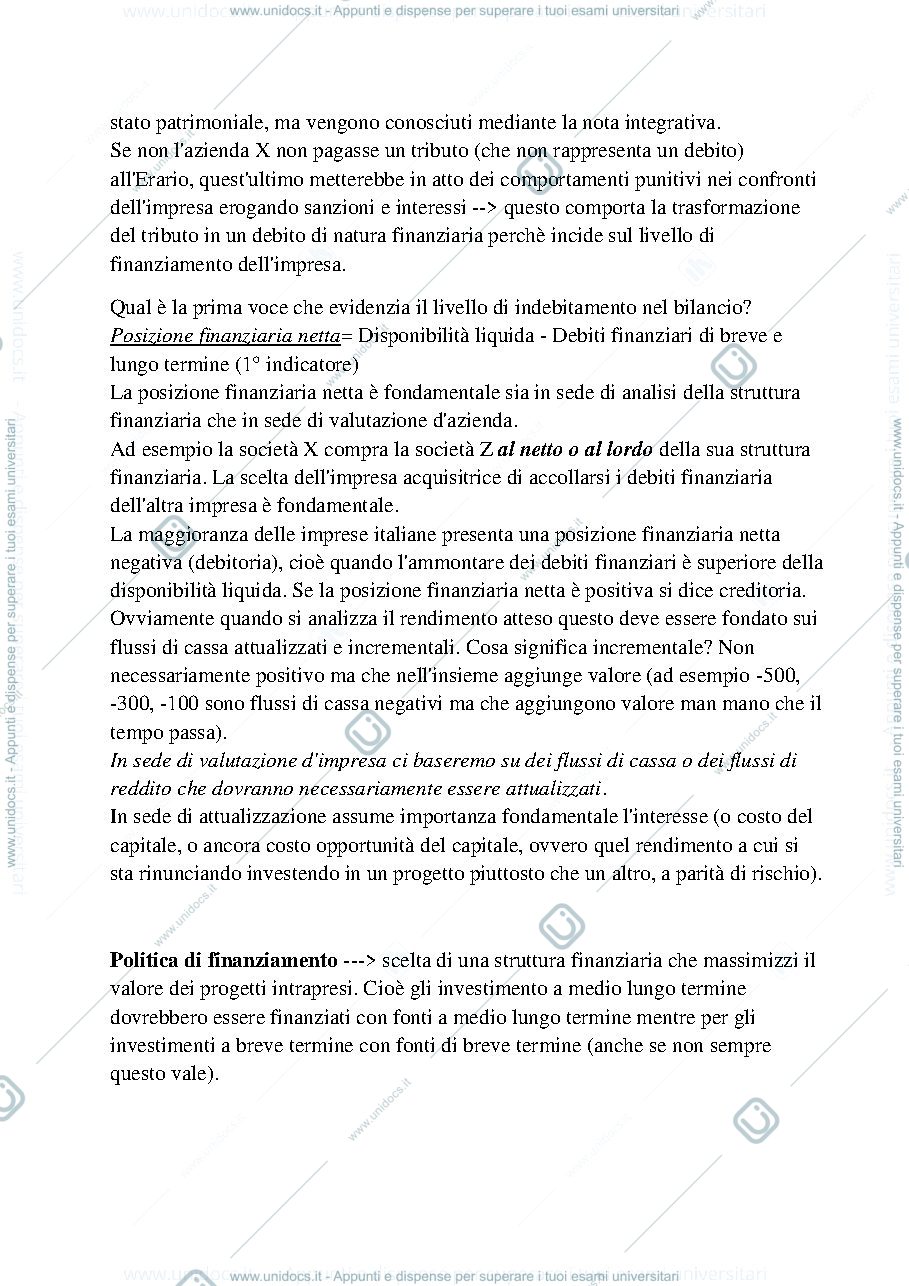 Anteprima pagina 4 — Gestione Finanziaria aziendale - appunti