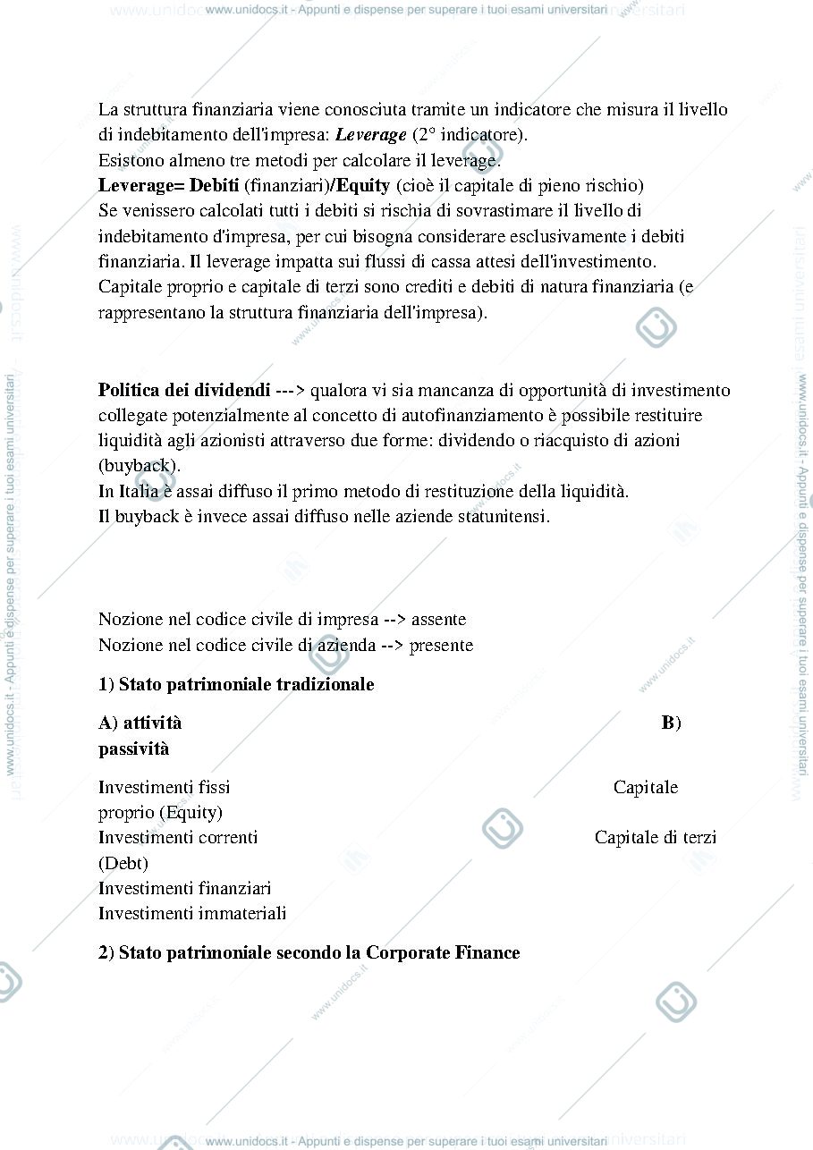 Anteprima pagina 5 — Gestione Finanziaria aziendale - appunti