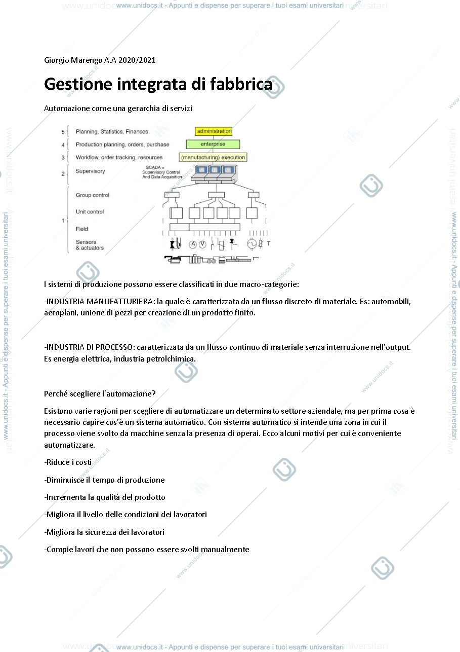 Anteprima pagina 1 — Gestione integrata di fabbrica
