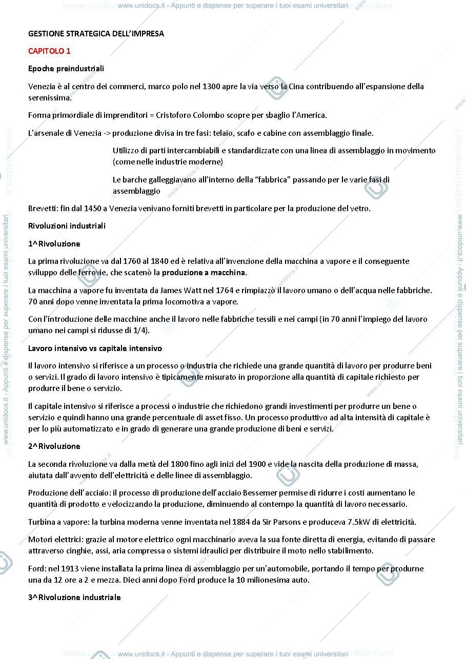 Anteprima pagina 1 — Gestione strategica dell'impresa
