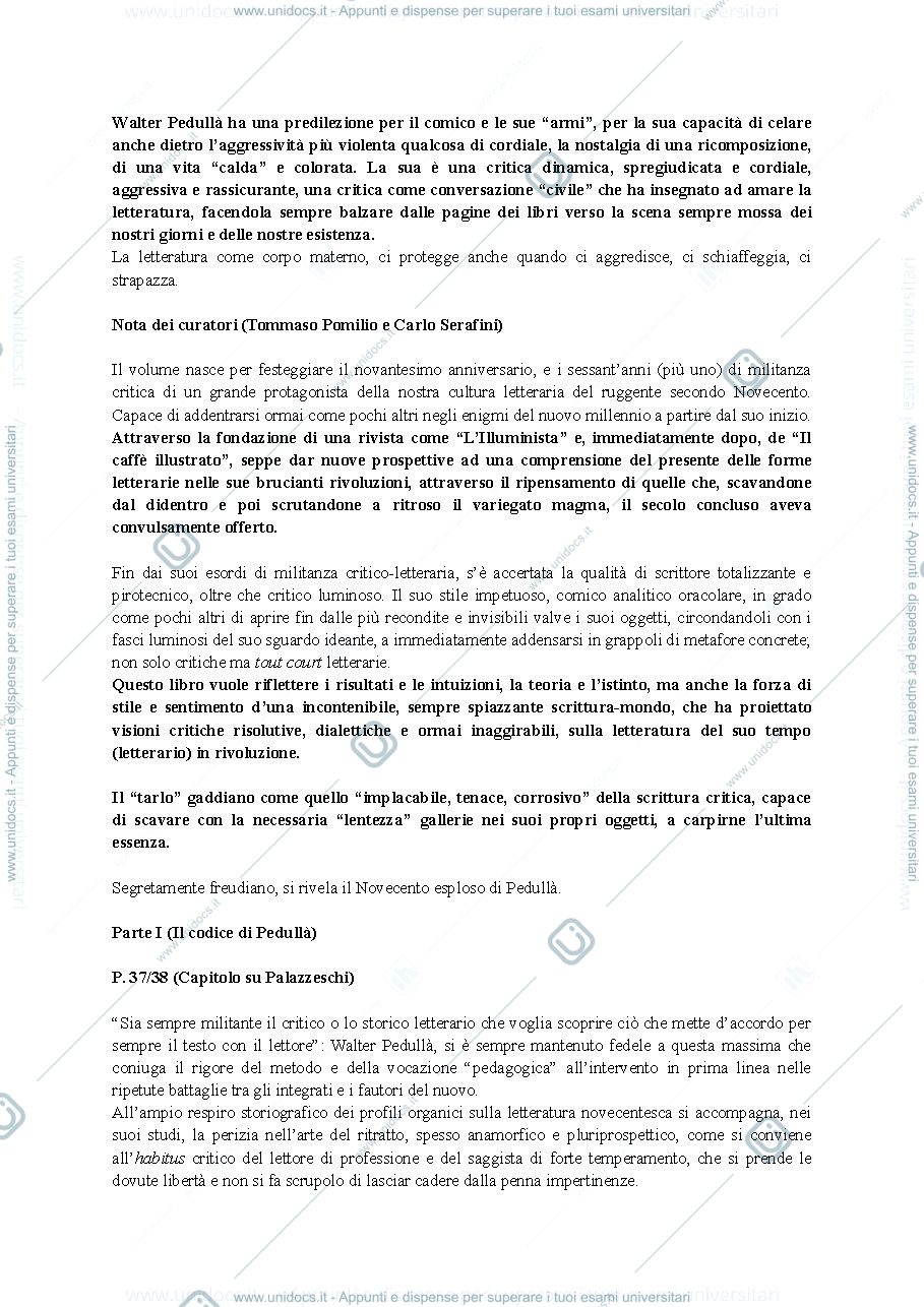 Anteprima pagina 2 — Saggio su Walter Pedullà