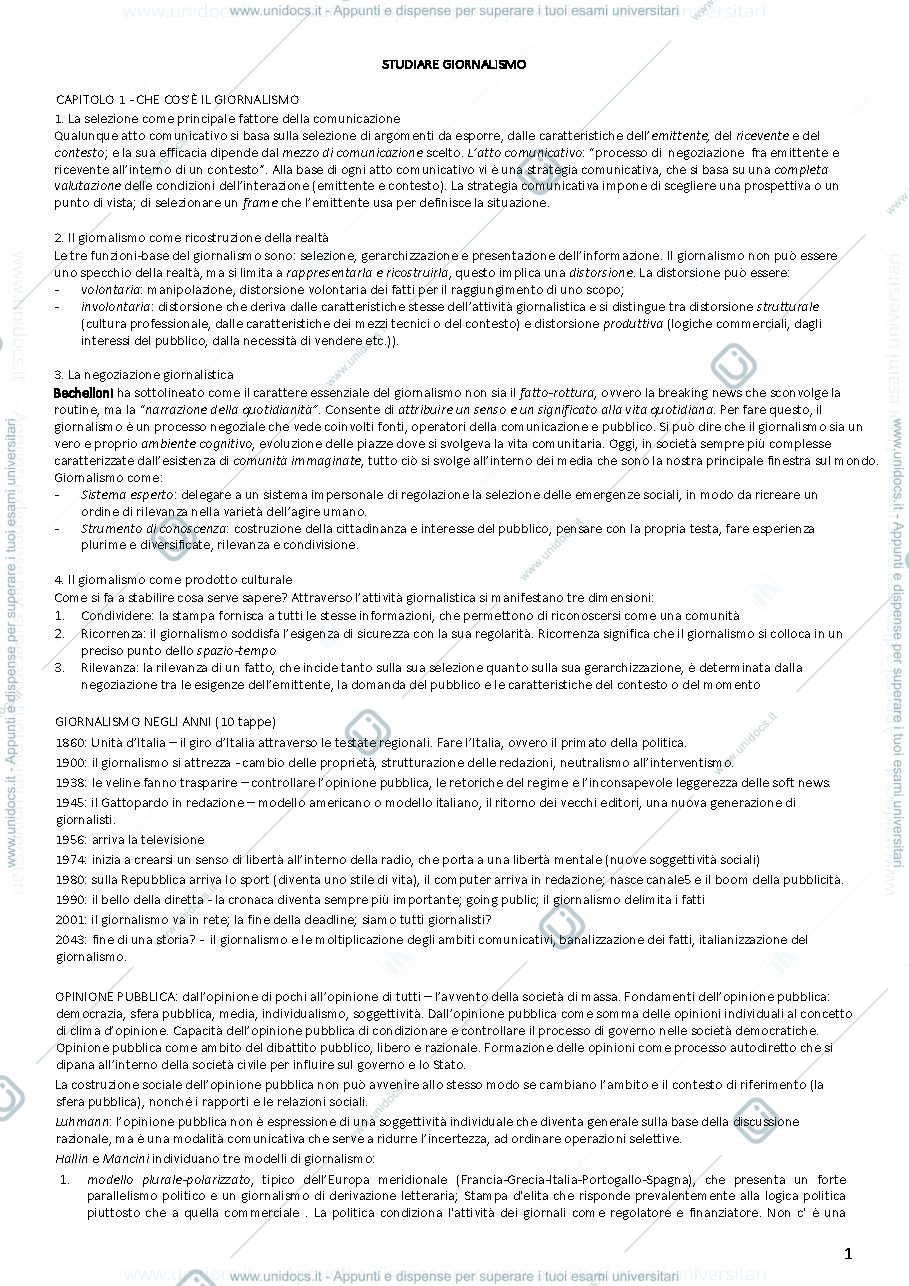 Anteprima pagina 1 — Studiare GIornalismo
