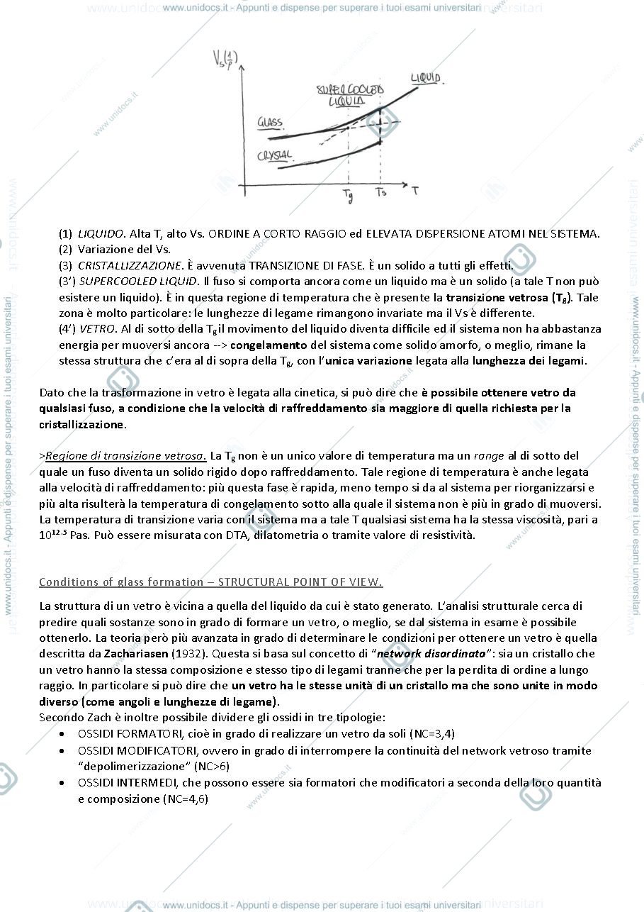 Anteprima pagina 2 — riassunti lezioni  - glass science and technology
