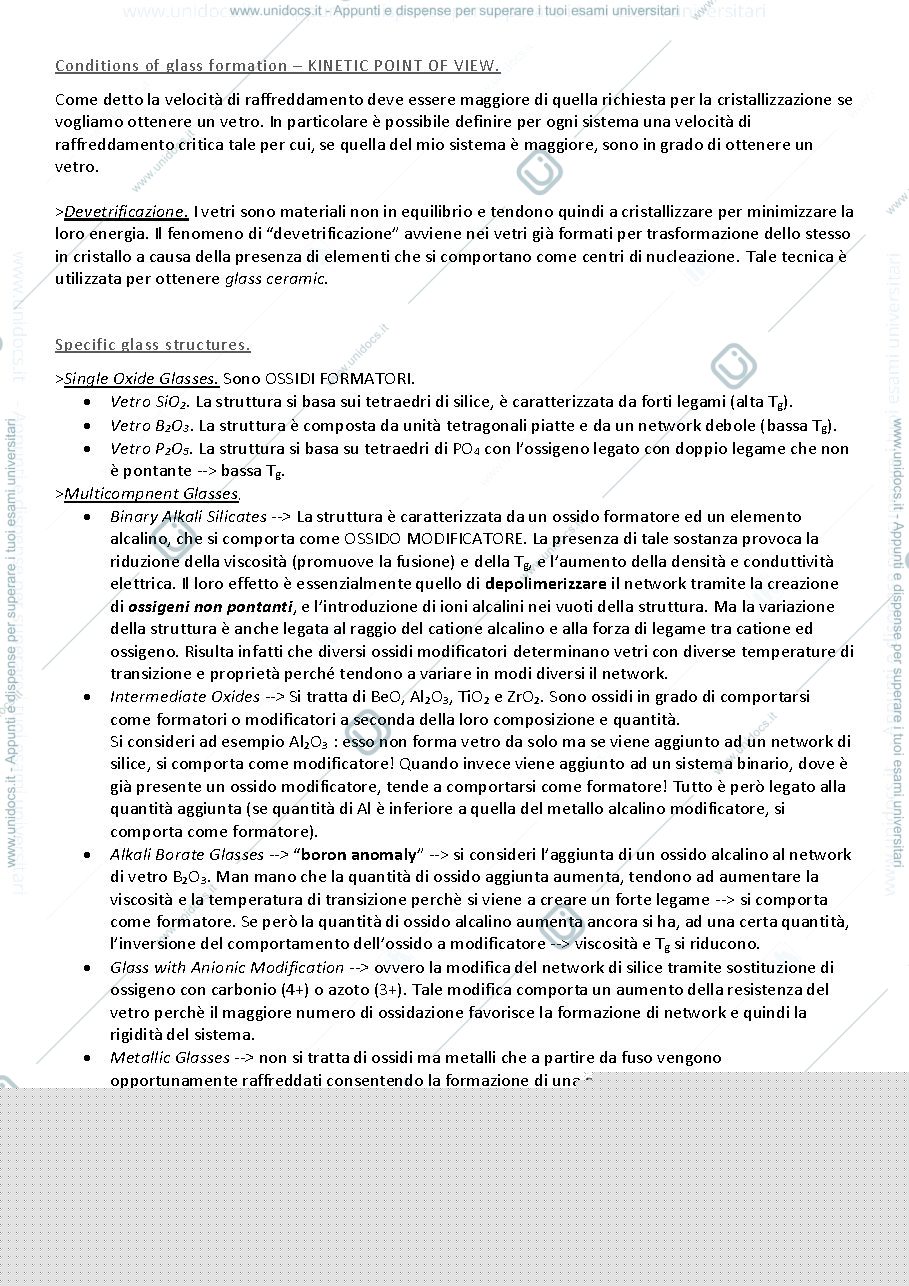 Anteprima pagina 3 — riassunti lezioni  - glass science and technology