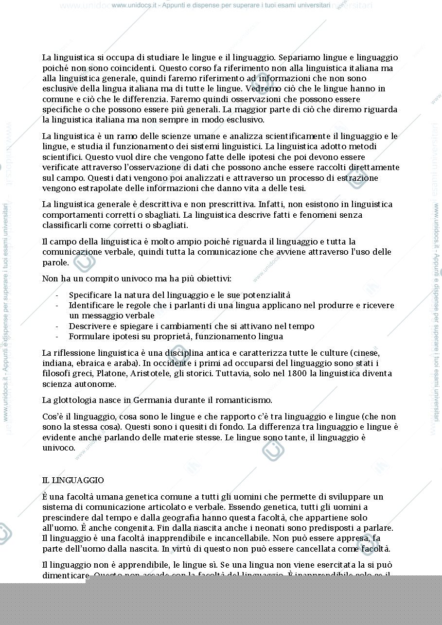 Anteprima pagina 1 — Glottologia e linguistica 