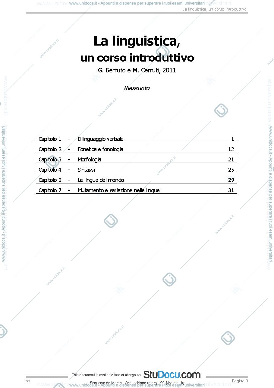 Anteprima pagina 2 — Glottologia e Linguistica, Sorianello