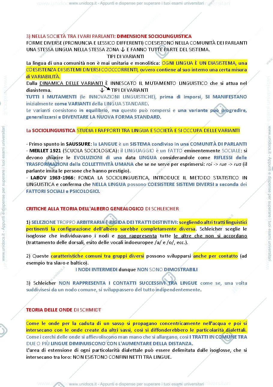 Anteprima pagina 2 — Glottologia Schemi per Argomenti, Schemi e mappe concettuali di Glottologia