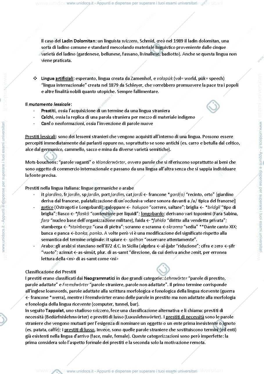 Anteprima pagina 2 — Riassunti di glottologia
