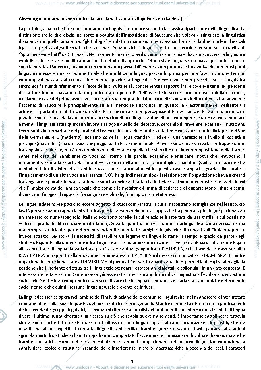 Anteprima pagina 1 — Glottologia