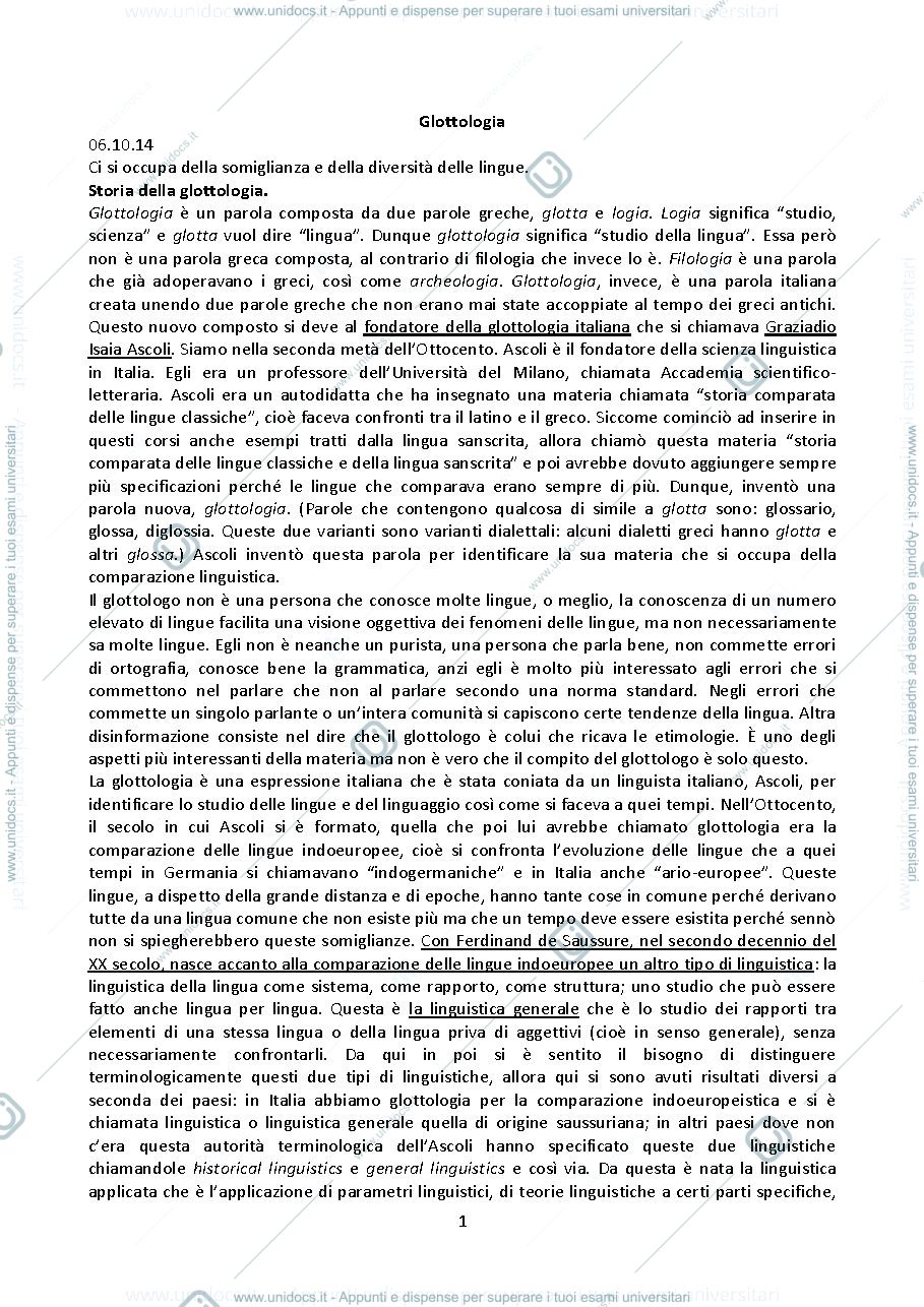 Anteprima pagina 1 — Glottologia Motta