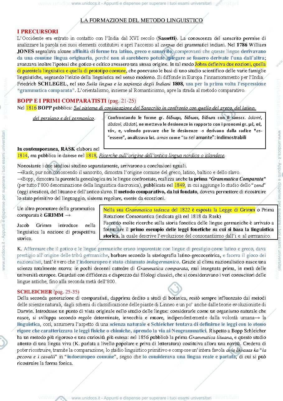 Anteprima pagina 1 — Glottologia Riassunto del Leroy, “Profilo storico della linguistica moderna”, Sintesi del corso di Glottologia