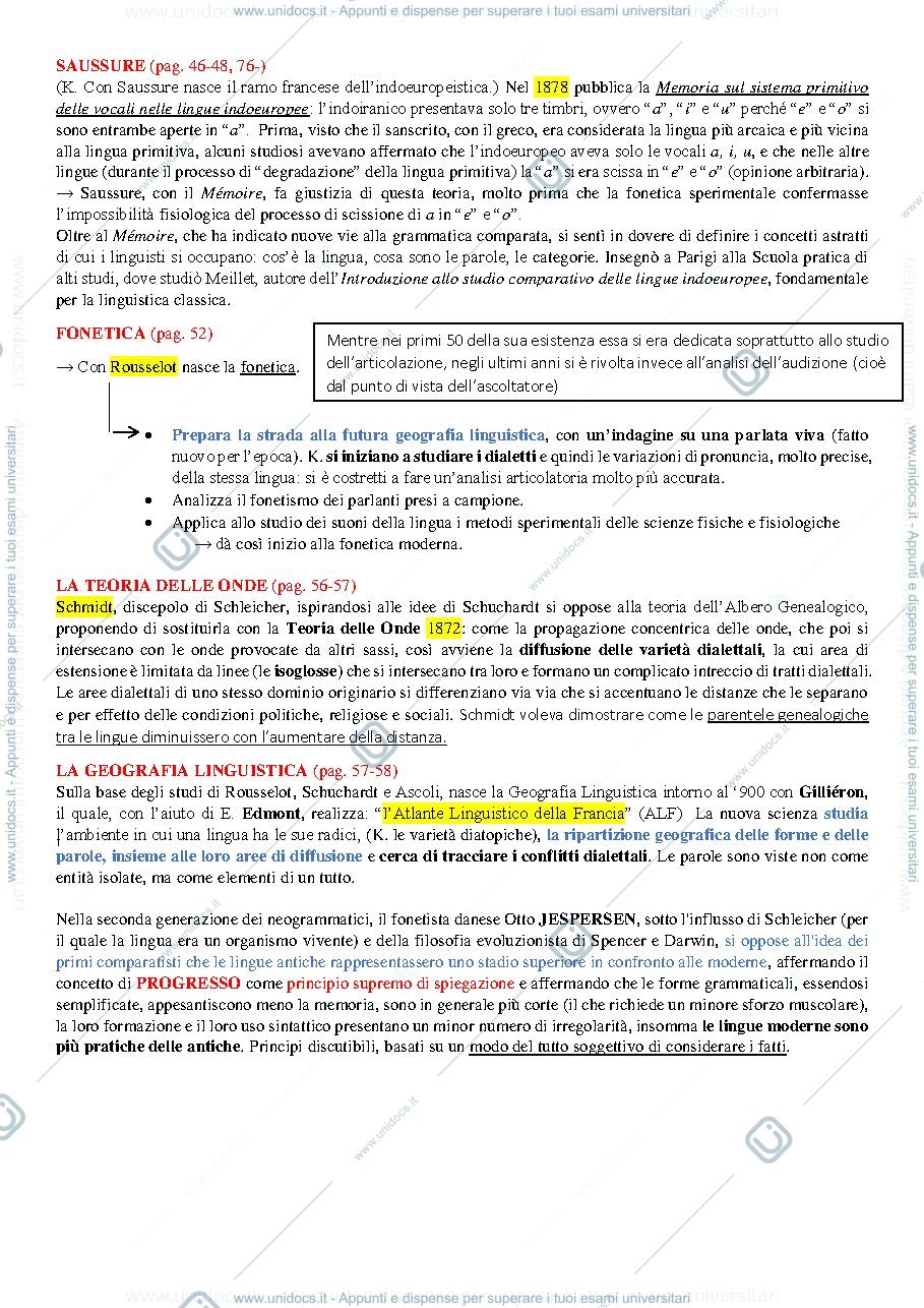 Anteprima pagina 3 — Glottologia Riassunto del Leroy, “Profilo storico della linguistica moderna”, Sintesi del corso di Glottologia