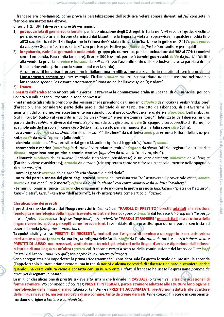 Anteprima pagina 3 — Glottologia Riassunto Capitolo 7. IL MUTAMENTO LINGUISTICO
