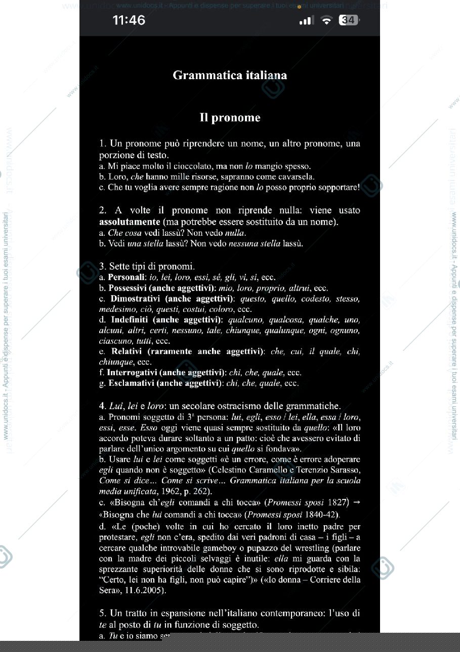 Anteprima pagina 1 — GRAMMATICA ITALIANA