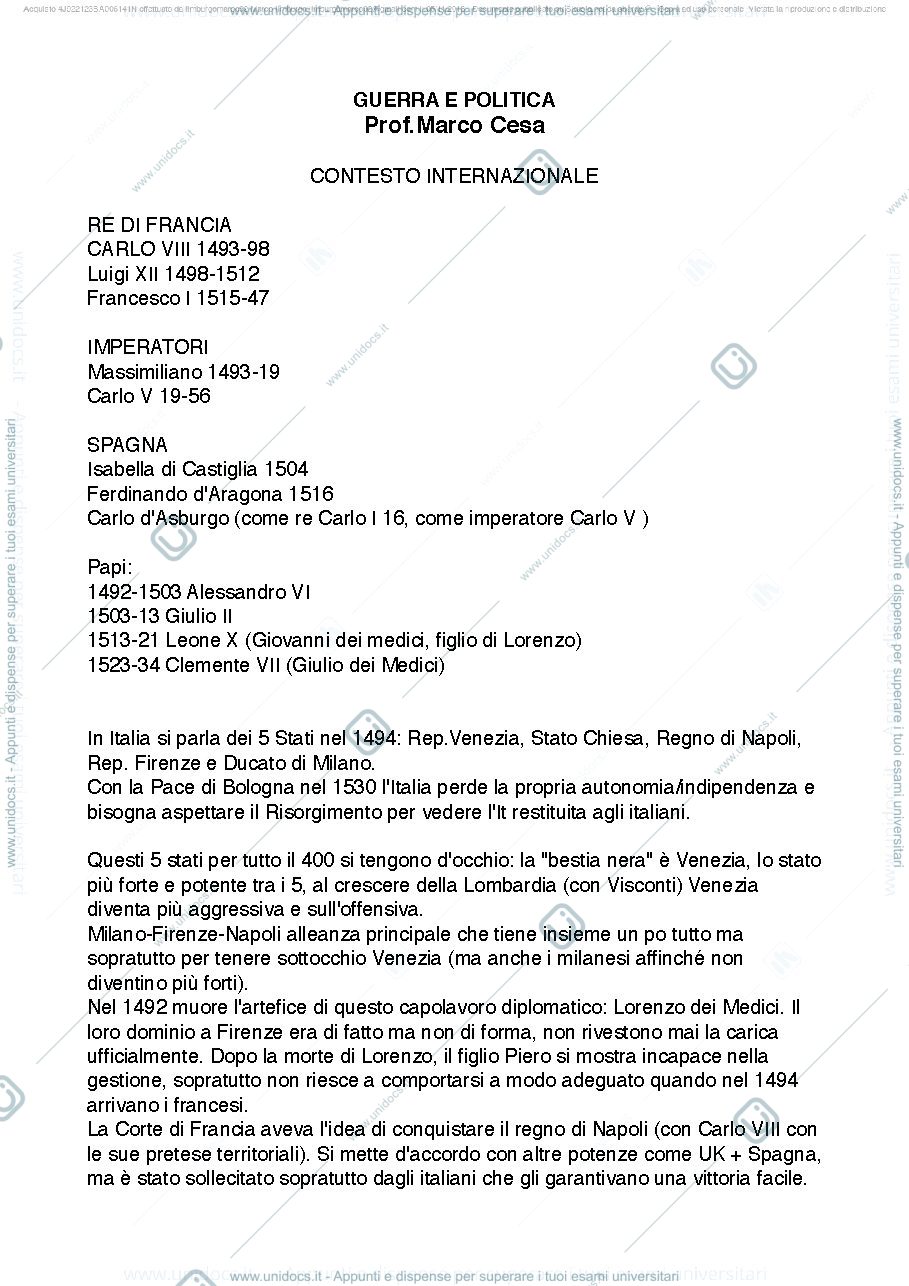 Anteprima pagina 1 — Guerra e Politica