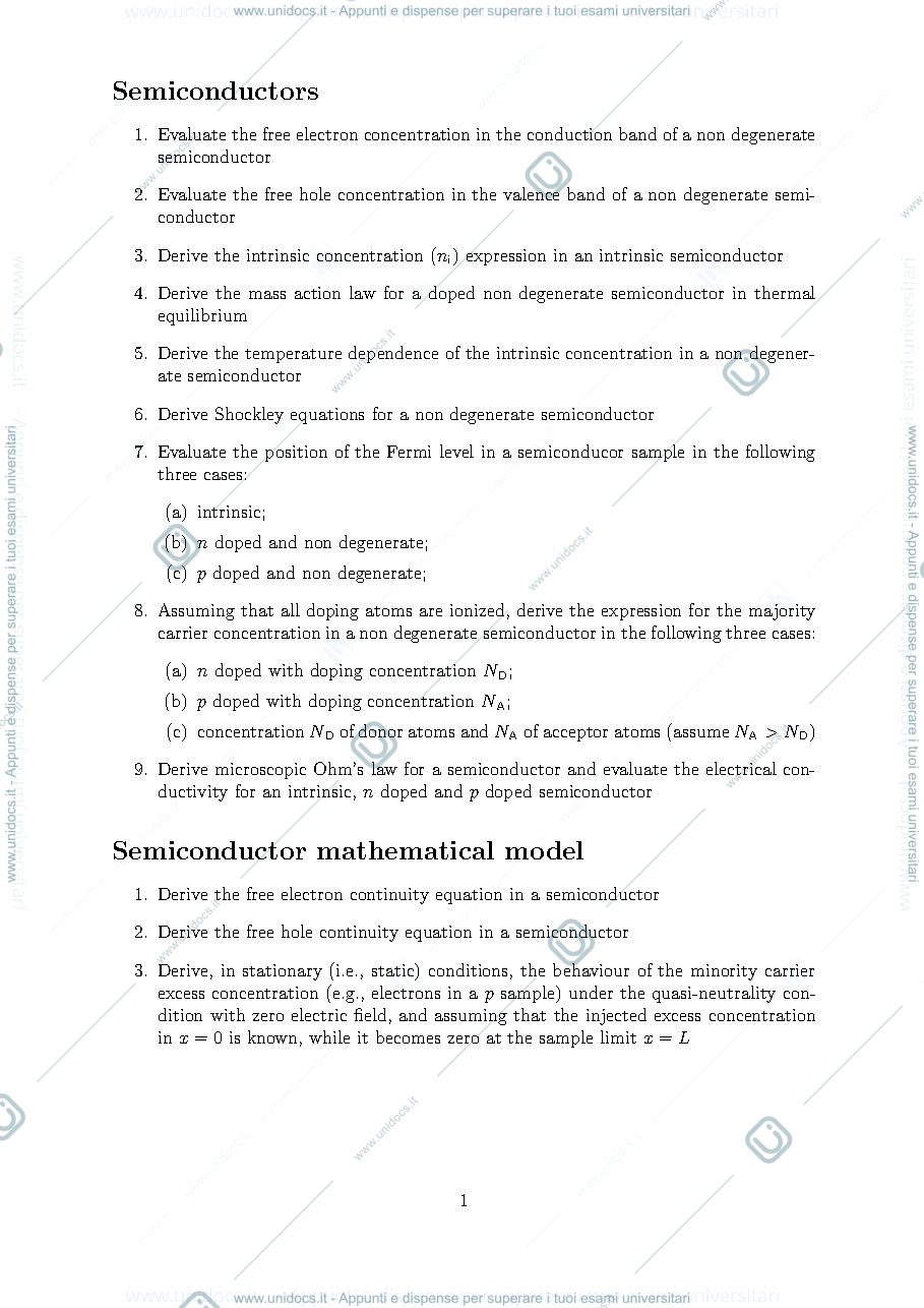 Anteprima pagina 1 — Soluzione domande Semiconduttori