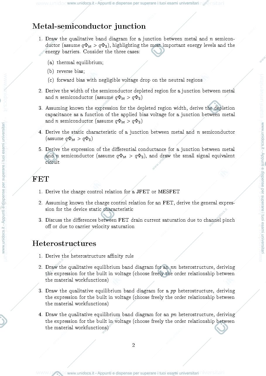 Anteprima pagina 1 — Soluzione domande MS, FET, Hetero