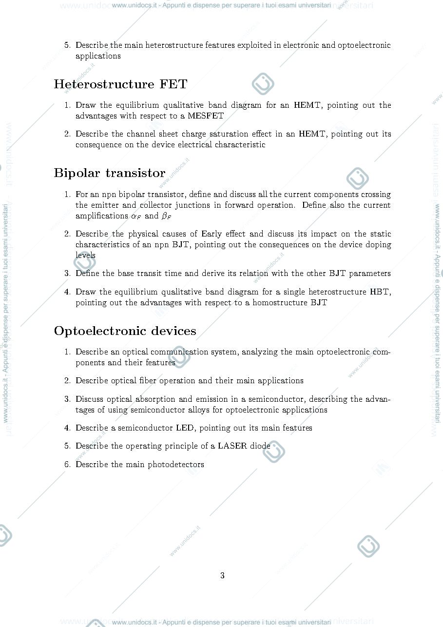 Anteprima pagina 1 — Soluzione domande HFET, BIPO, Opto