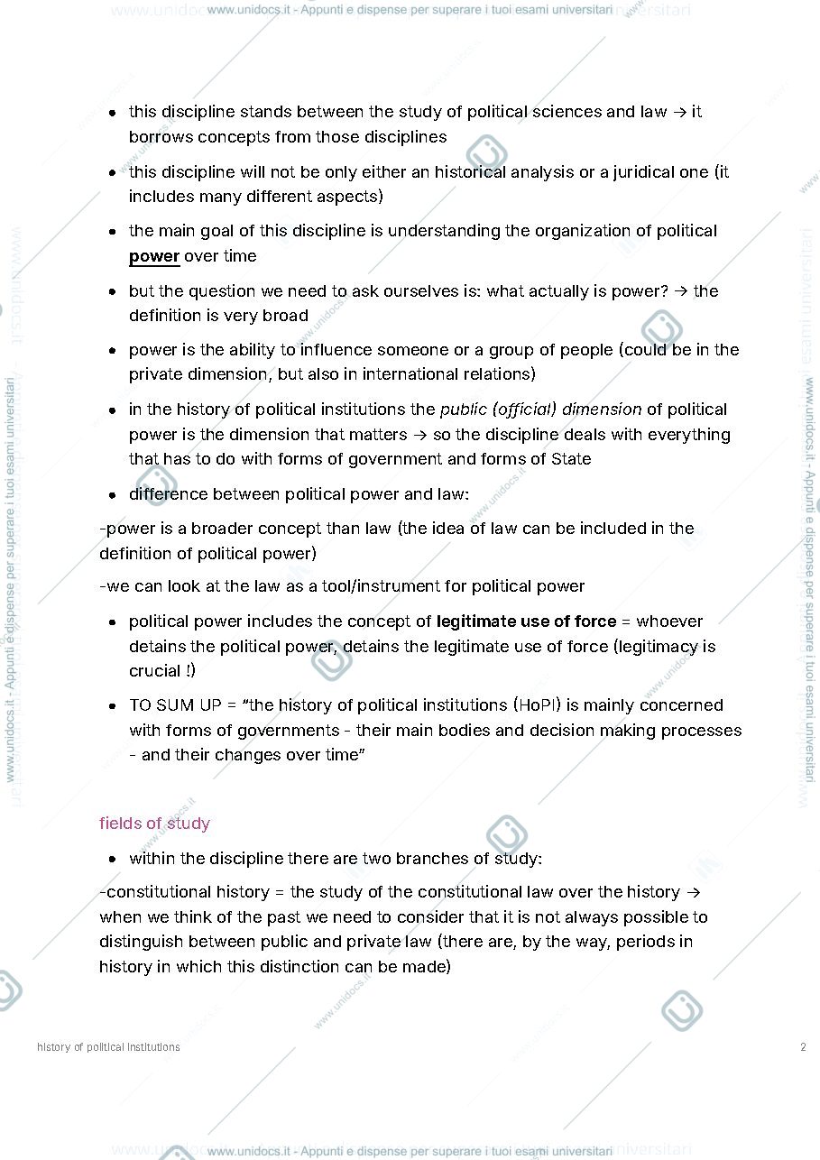 Anteprima pagina 2 — hopi - history of political institutions - 1 semester