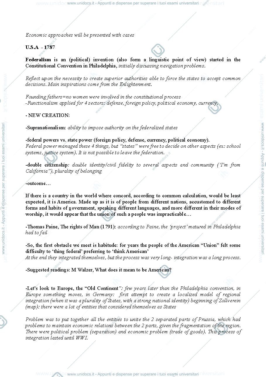 Anteprima pagina 4 — history of regional integrations notes prof Graglia